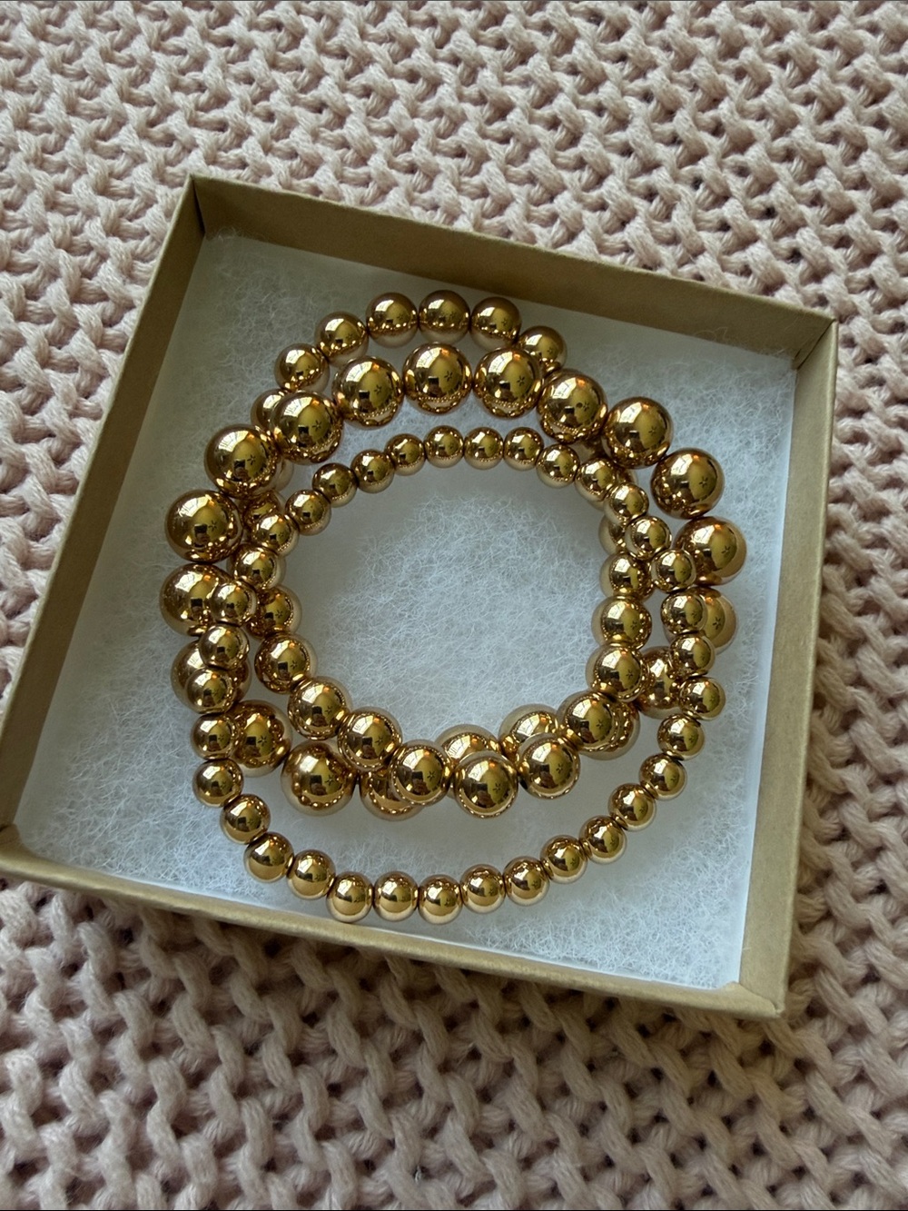 Gold Beaded Stretch Bracelet Set - Women Jewelry